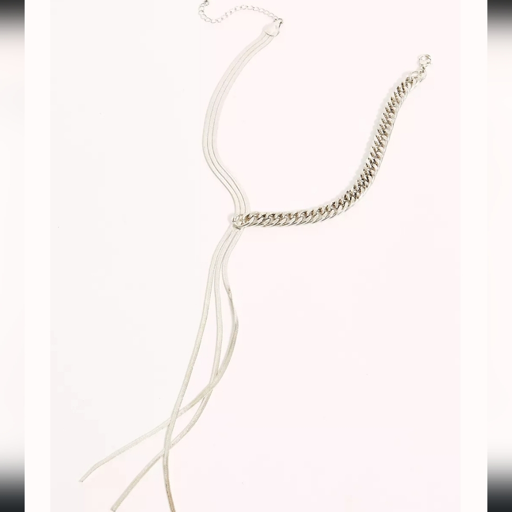 NWT Free People Edge of Romance Necklace Silver chain mix